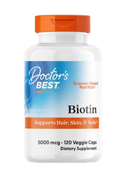Doctor's Best biotiin, 5000 mcg – 120 kapslit
