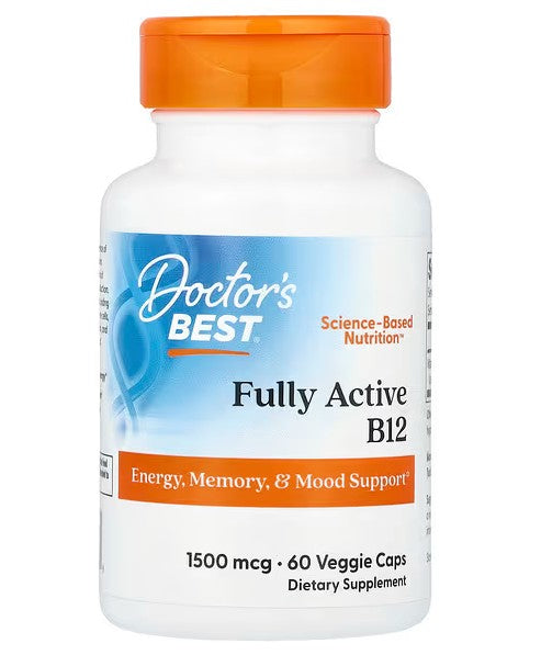 Doctor's Best täielikult aktiivne vitamiin B12, 1500 mcg – 60 kapslit