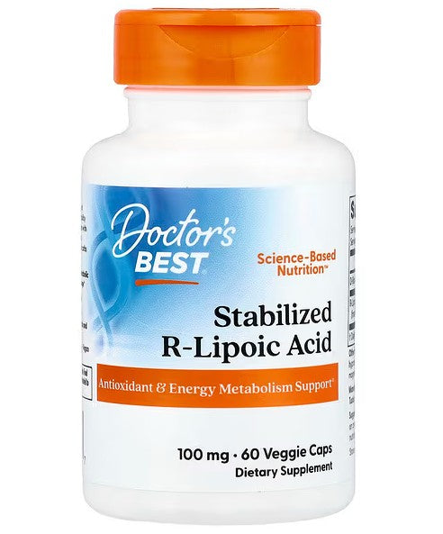 Doctor's Best stabiliseeritud R-lipoehape, 100 mg – 60 kapslit