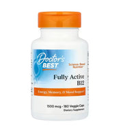 Doctor's Best täielikult aktiivne B12-vitamiin, 1500 mcg – 180 kapslit
