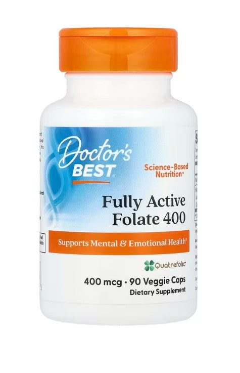 Doctor's Best Full aktiivne folaat 400 koos Quatrefoliciga, 400 mcg – 90 kapslit