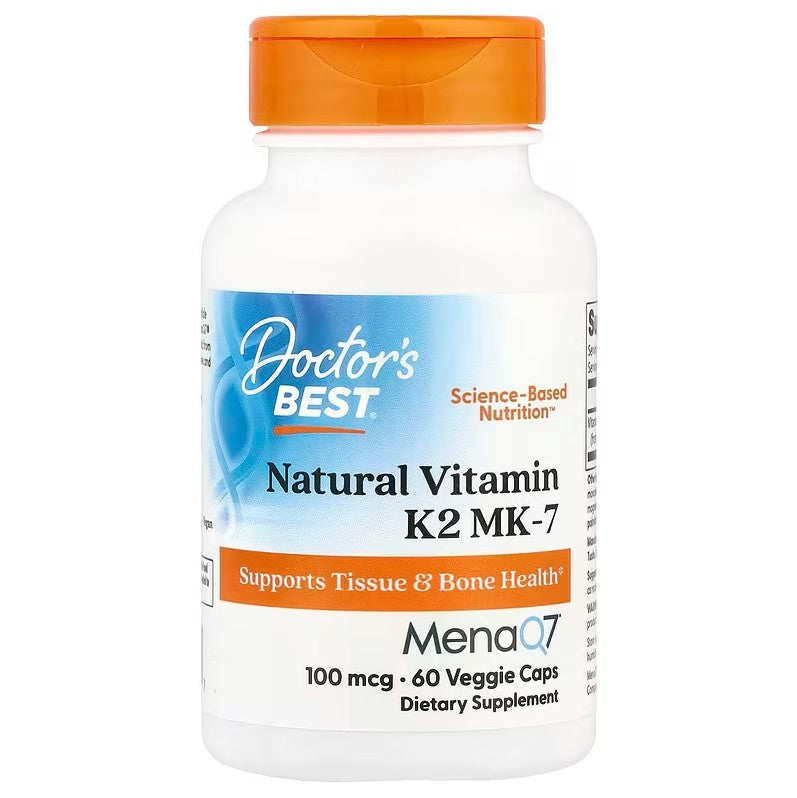 Doctor's Best Natural Vitamin K2 MK7 MenaQ7-ga, 100 mcg – 60 kapslit