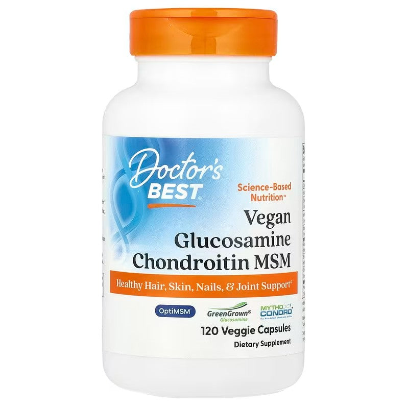 Doctor's Best glükoosamiin, kondroitiin ja MSM – 120 kapslit