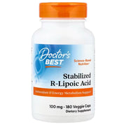 Doctor's Best stabiliseeritud R-lipoehape, 100 mg – 180 kapslit
