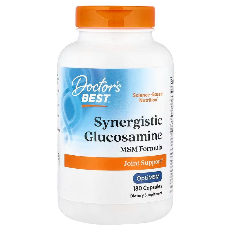 Doctor's Best Sünergiline glükoosamiini ja MSM-i valem OptiMSM-iga – 180 kapslit