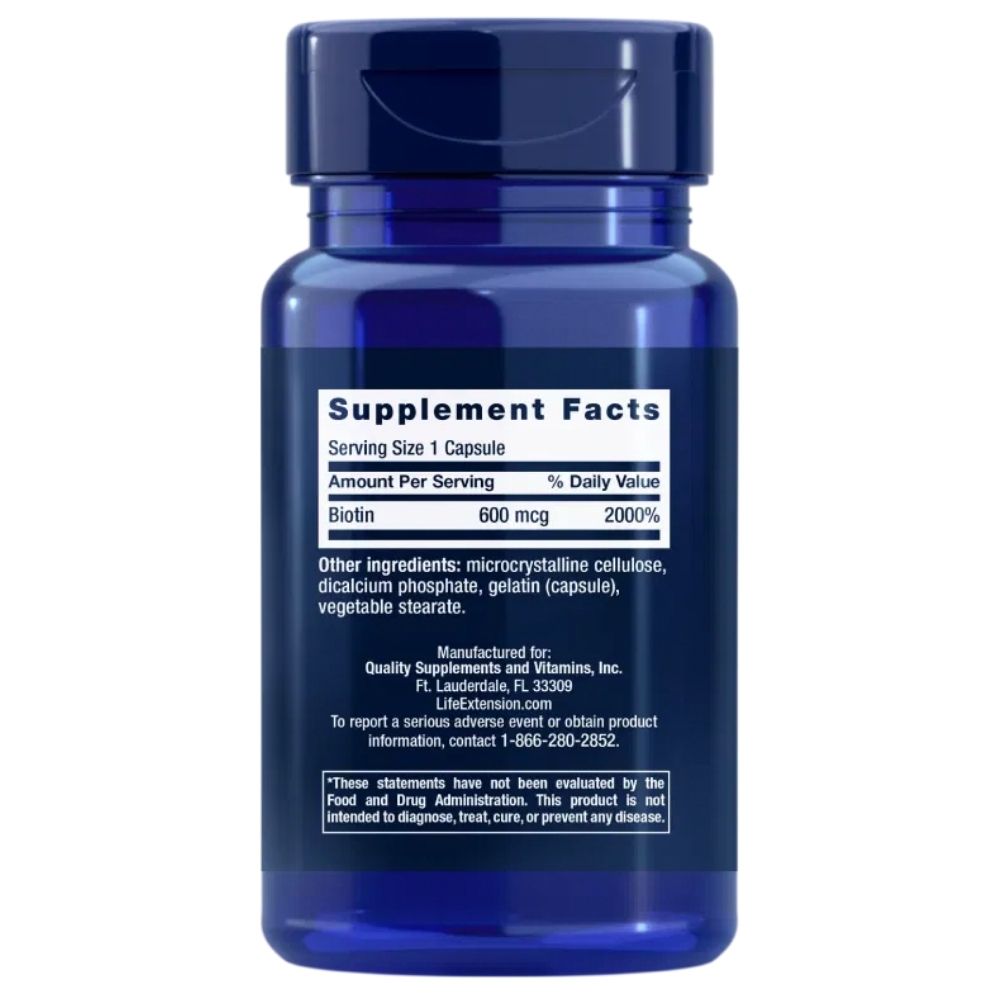 Life Extension biotiin 600 mg - 100 kapslit