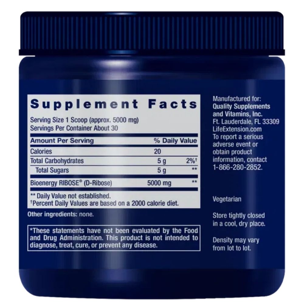 LIFE EXTENSION D-riboosi pulber - 150 g