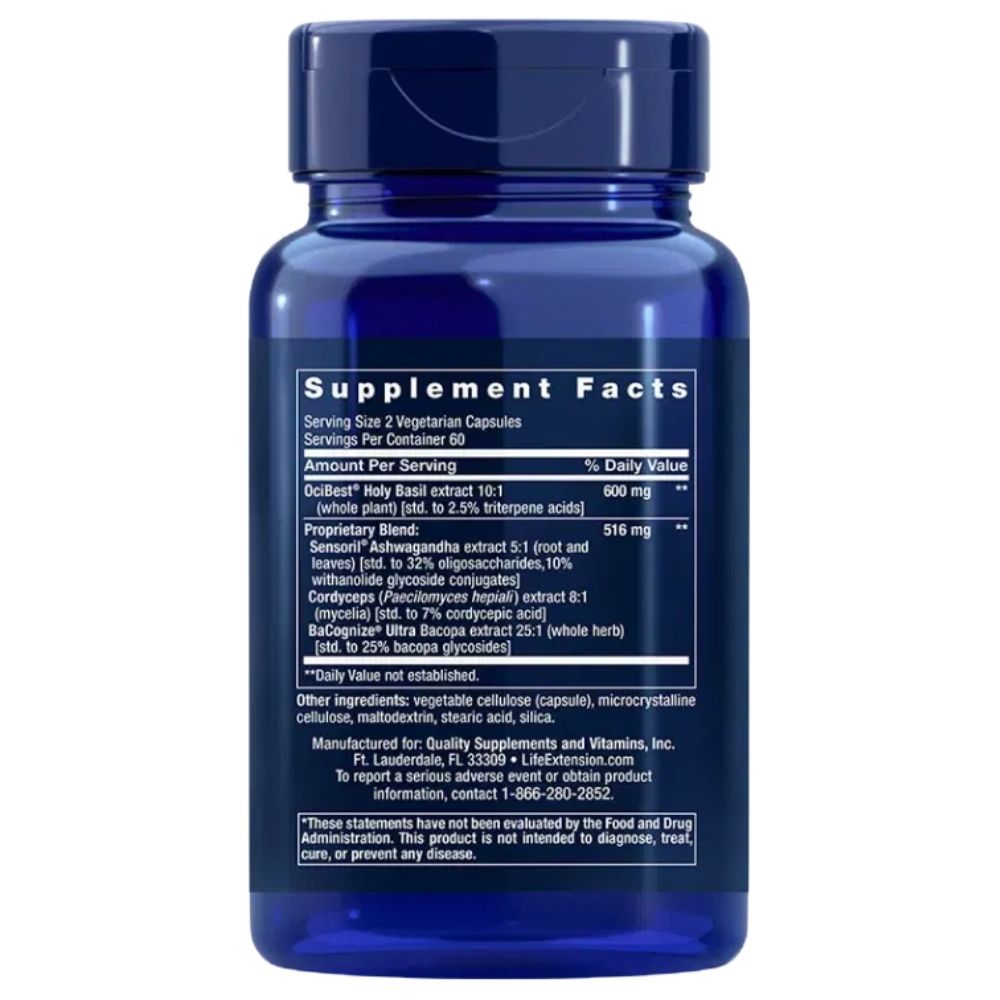 LIFE EXTENSION neerupealsete energia valem – 120 kapslit