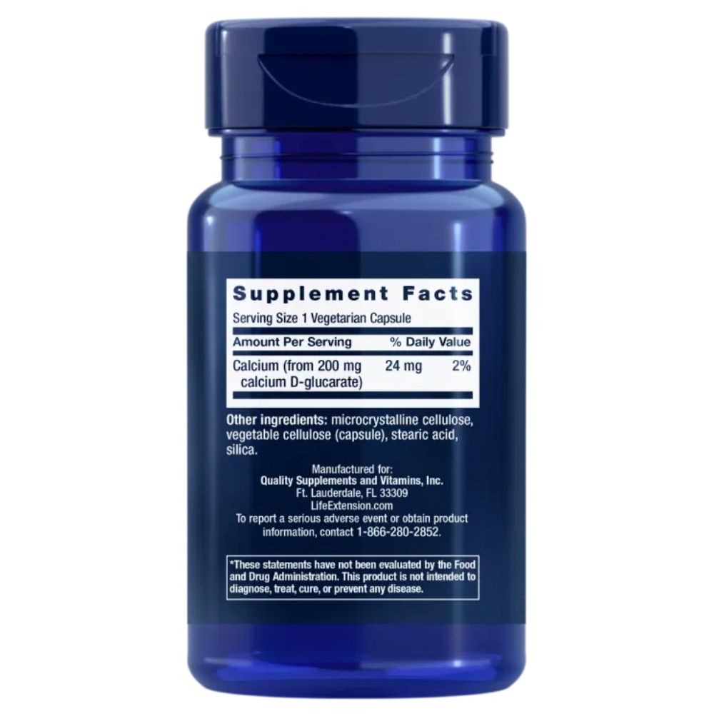 LIFE EXTENSION Kaltsium-D-glükaraat 200 mg - 60 kapslit