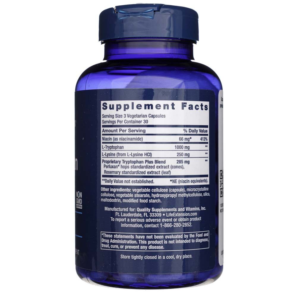 LIFE EXTENSION optimeeritud trüptofaan pluss - 90 kapslit