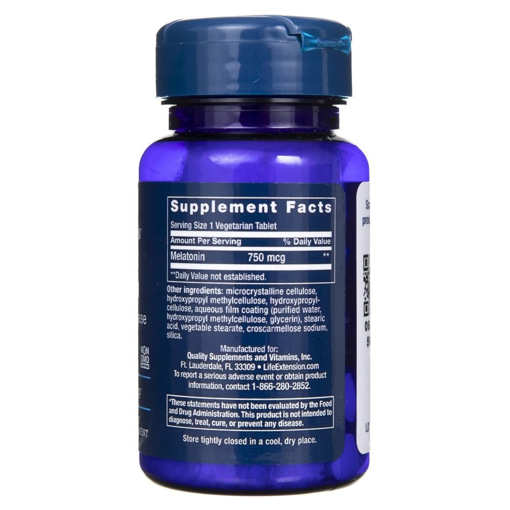 LIFE EXTENSION melatoniin, 6 h toimeaeg, 750 mcg – 60 tabletti