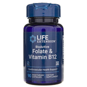 LIFE EXTENSION bioaktiivsed folaadid ja vitamiin B12 – 90 kapslit