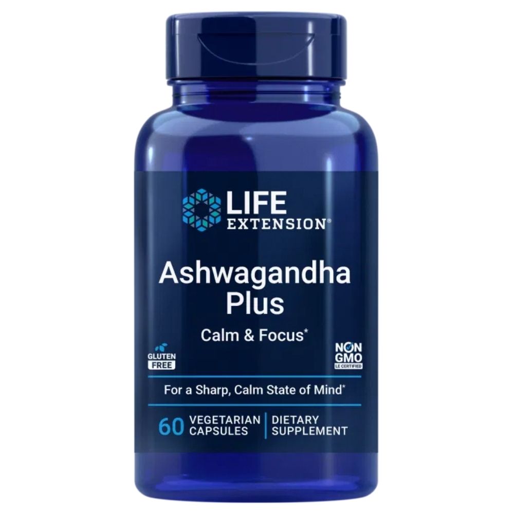 LIFE EXTENSION Ashwagandha Calm & Focus – 60 kapslit