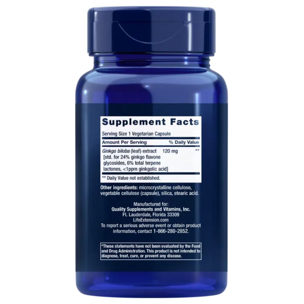 LIFE EXTENSION Ginkgo Biloba 120 mg - 365 kapslit