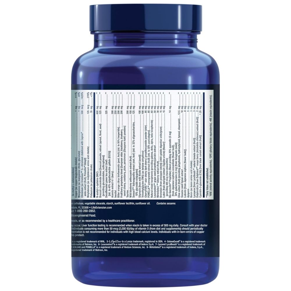 LIFE EXTENSION Mix™ vitamiinikompleks, mineraalid, köögiviljad ja puuviljad – 360 kapslit