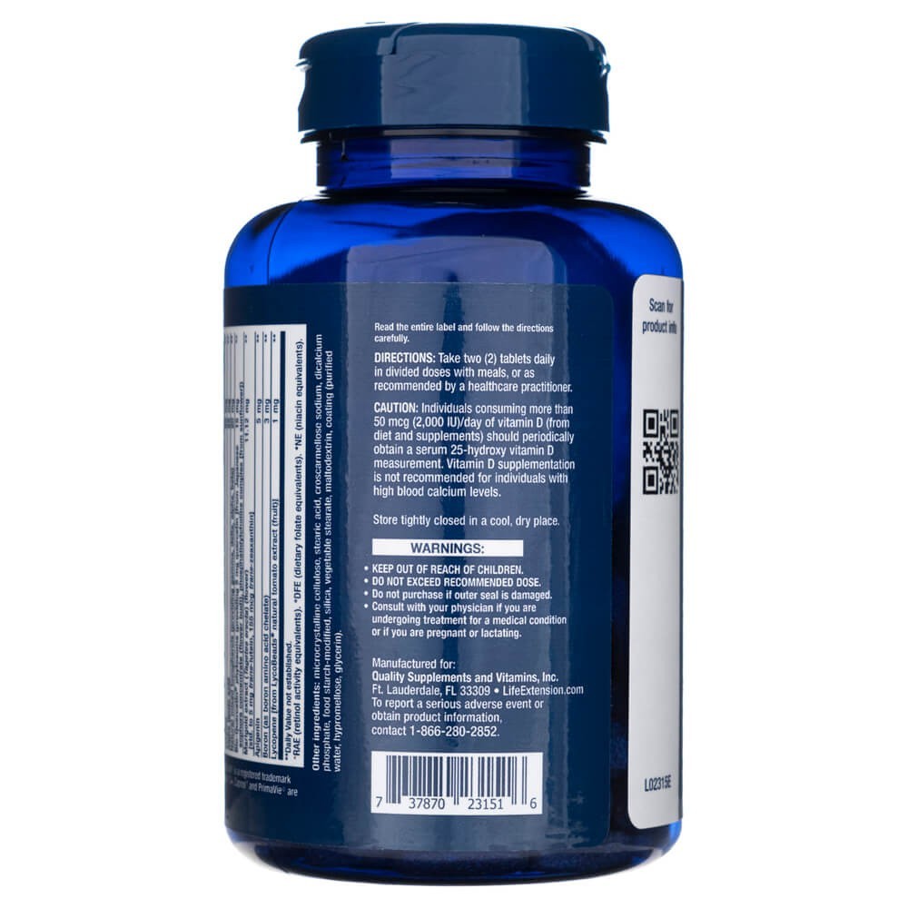 LIFE EXTENSION kahekordse toimega multivitamiinid – 120 tabletti
