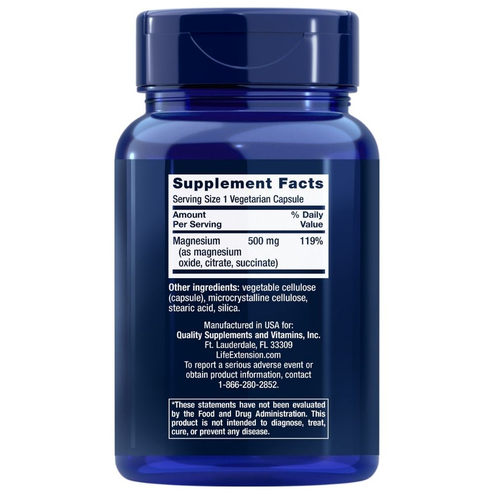 LIFE EXTENSION Magnesium Caps 500 mg – 100 kapslit