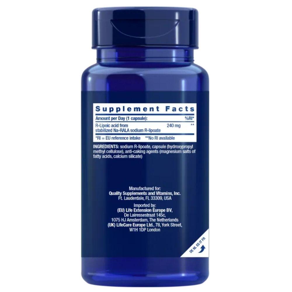 LIFE EXTENSION R-alfa lipoehape (Na-RALA) - 60 kapslit