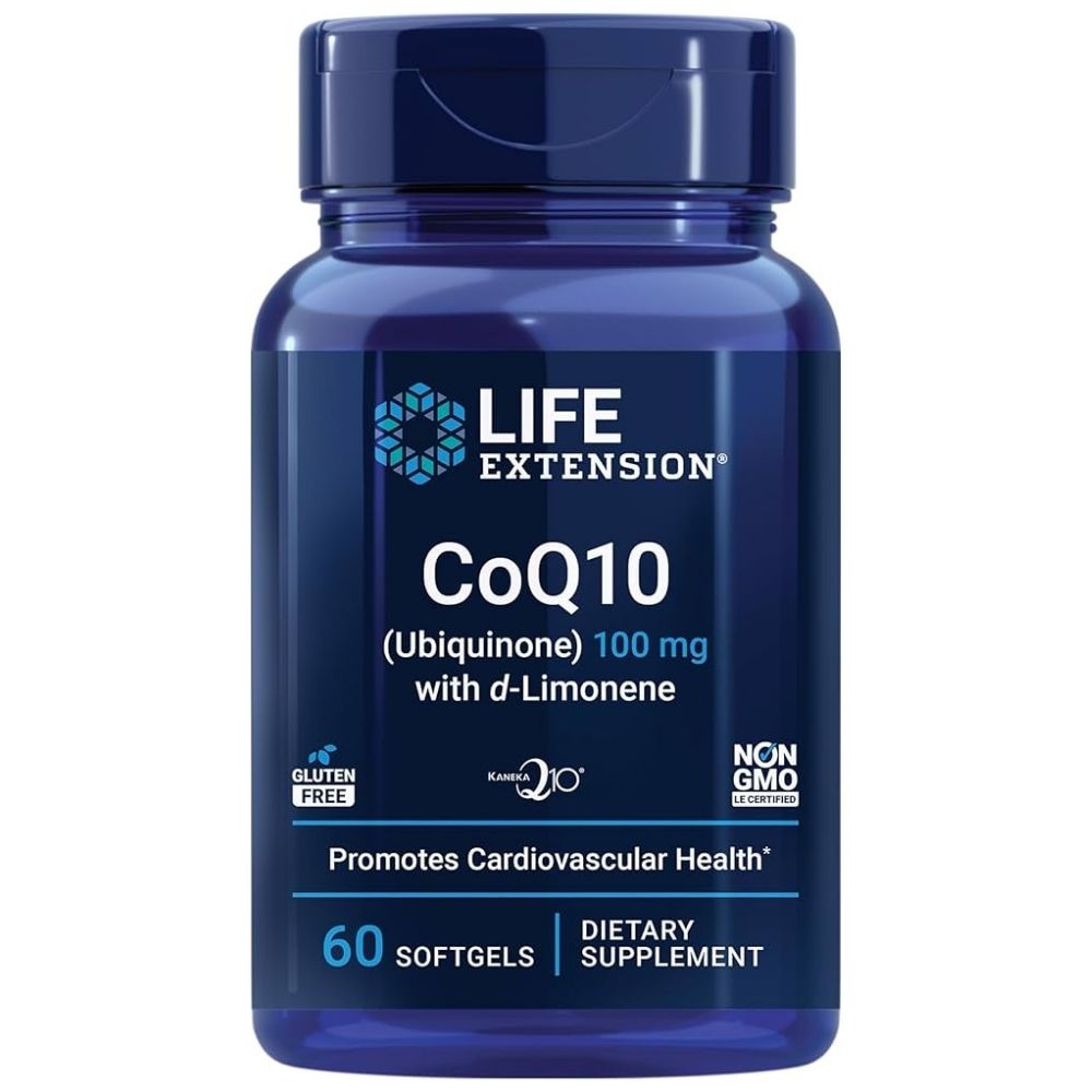 LIFE EXTENSION koensüüm Q10 (ubikinoon) 100 mg D-limoneeniga – 60 kapslit
