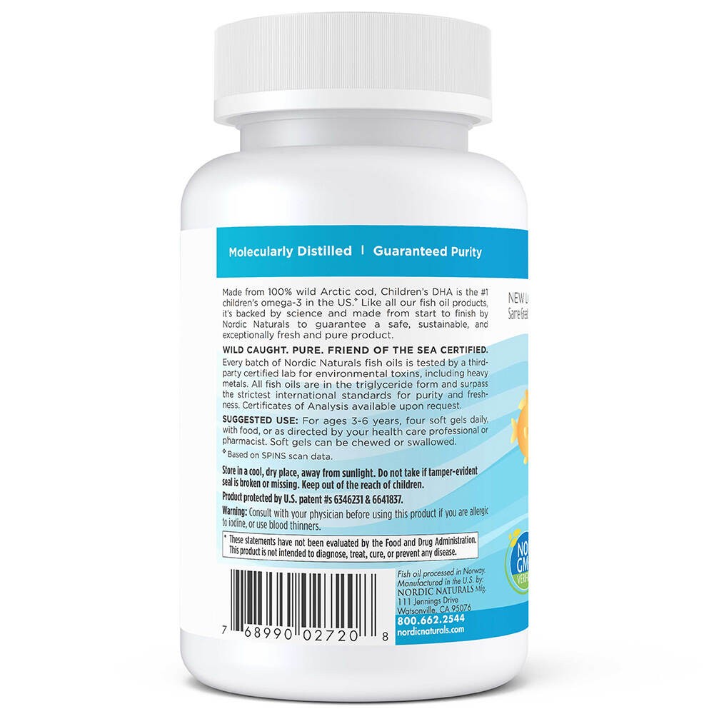 Nordic Naturals laste DHA, oomega-3 250 mg, maasikamaitseline – 360 minikapslit