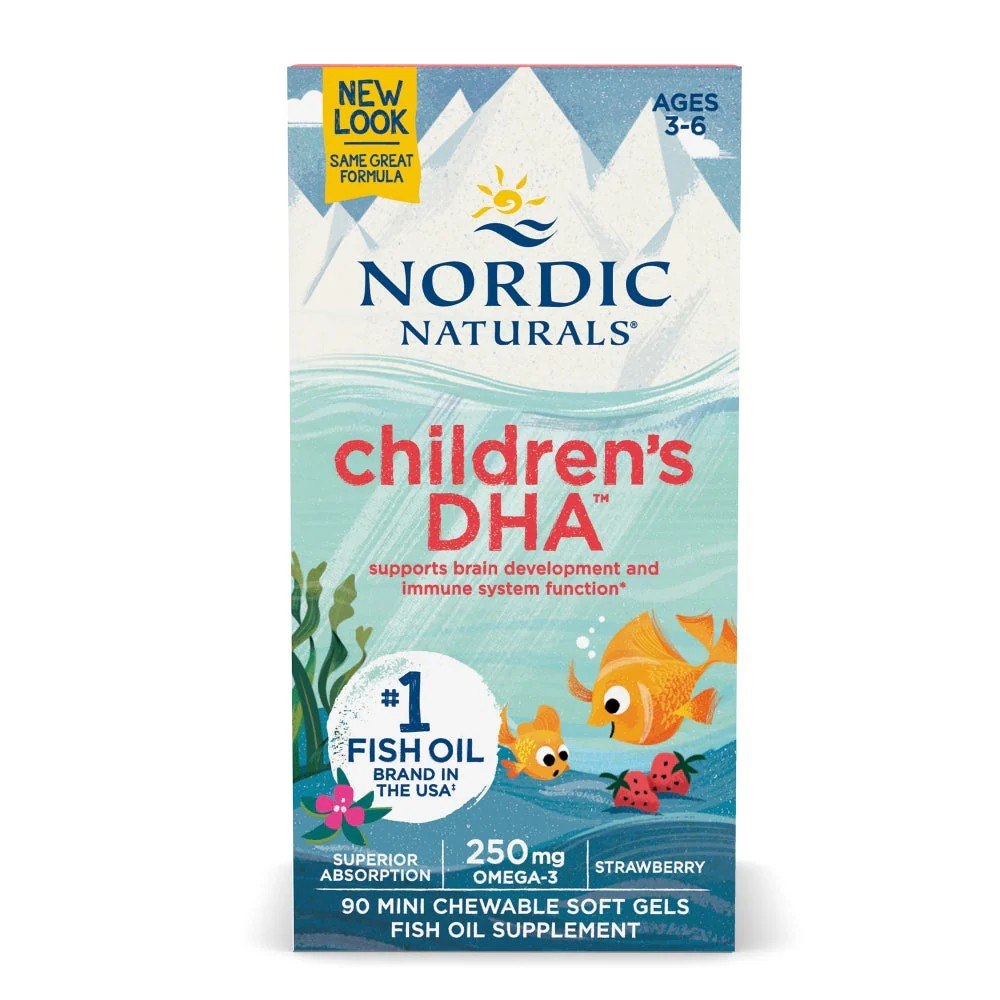 Nordic Naturals laste DHA, oomega-3 250 mg, maasikamaitseline – 360 minikapslit