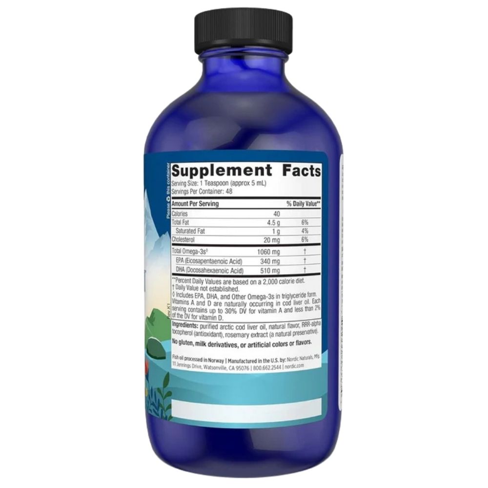 Nordic Naturals arktilise tursa maksaõli, maasikamaitseline – 237 ml
