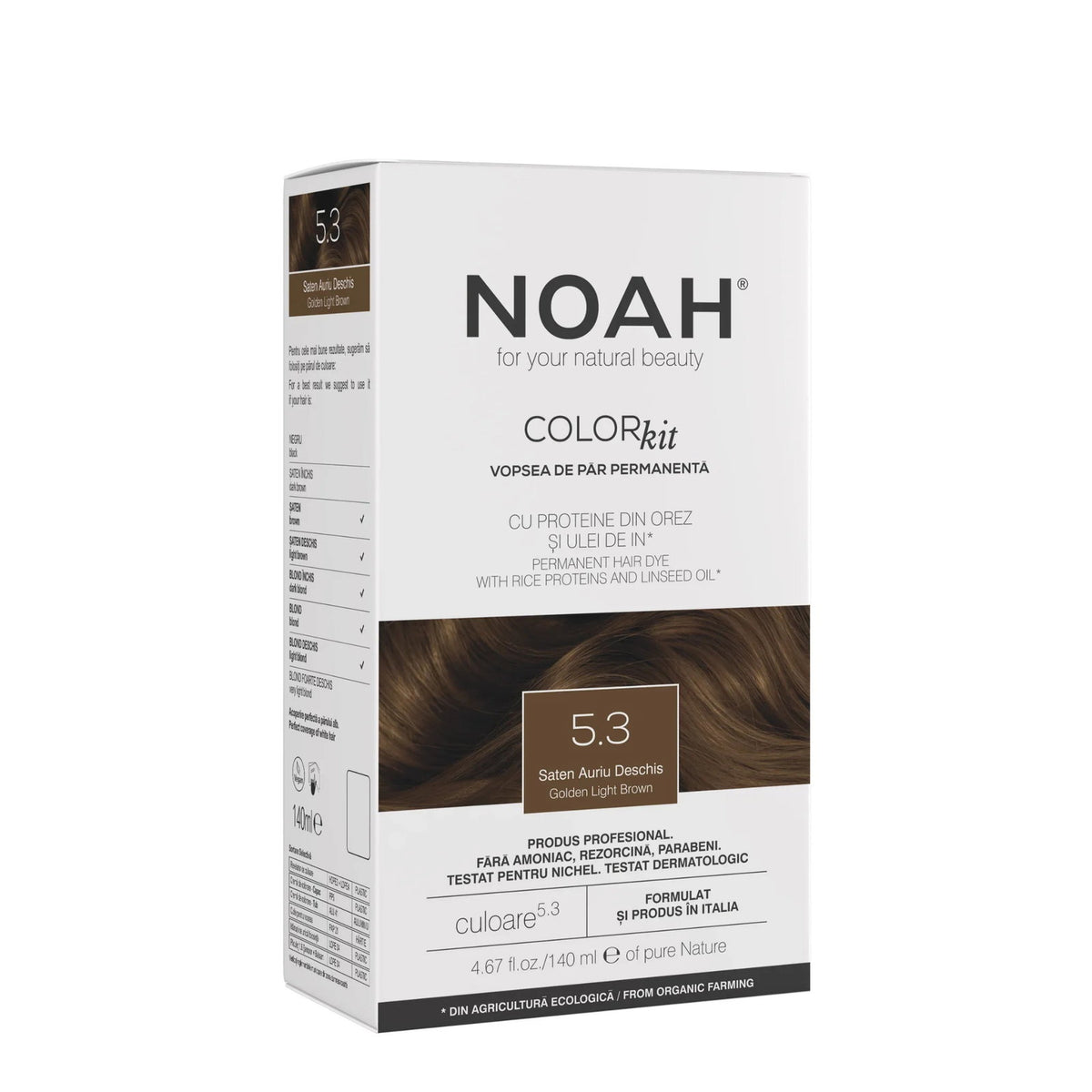 Noah, Ilgalaikiai plaukų dažai, Ilgalaikiai plaukų dažai, 5.3 Auksinė šviesiai ruda, 140 ml