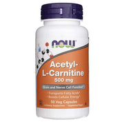 NOW FOODS atsetüül-L-karnitiin 500 mg – 50 kapslit