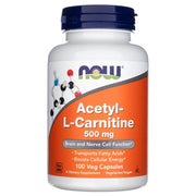 NOW FOODS atsetüül-L-karnitiin 500 mg – 100 kapslit