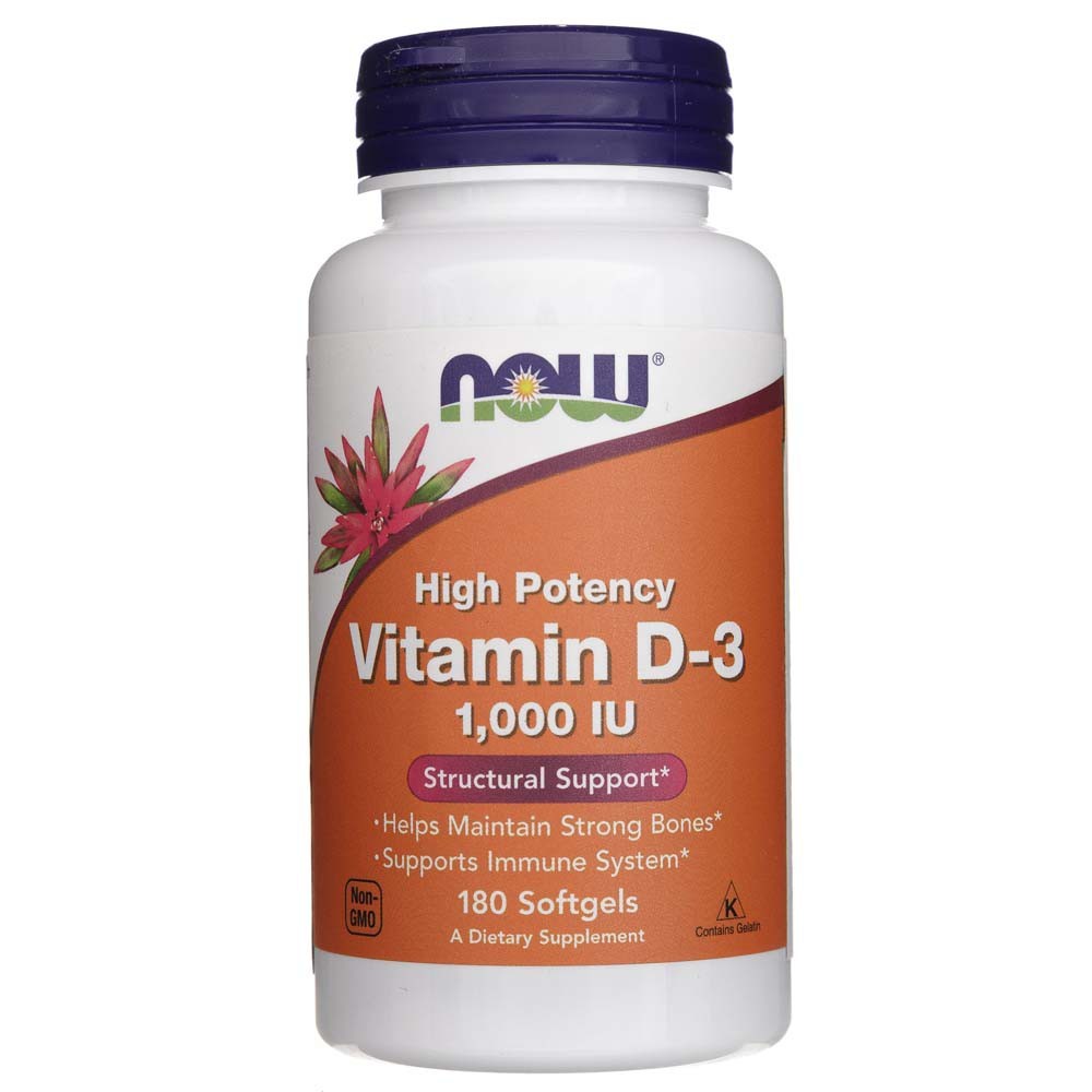 NOW FOODS Vitamiin D3 1000 IU – 180 kapslit