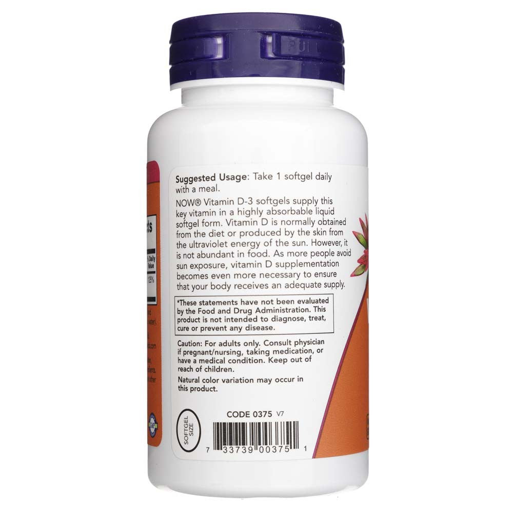 NOW FOODS D3-vitamiin 1000 IU – 360 kapslit