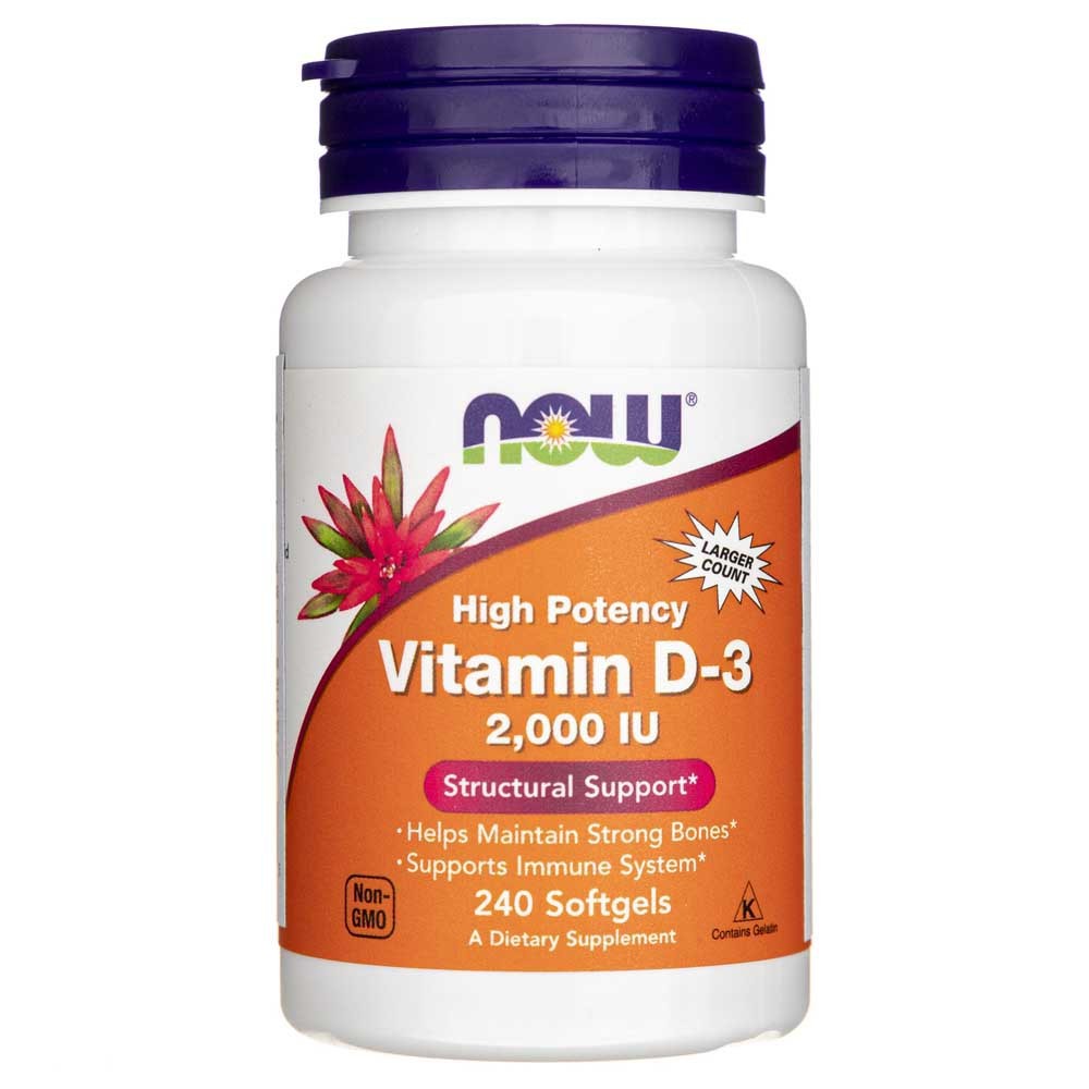 NOW FOODS vitamiin D3 2000 IU – 240 kapslit