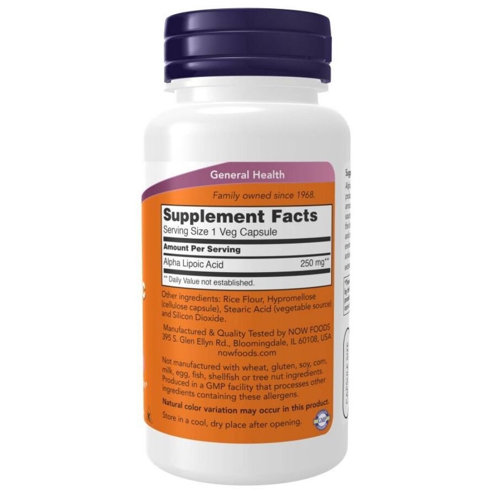 NOW FOODS alfa-lipoehape 250 mg – 60 kapslit