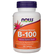 NOW FOODS vitamiin B-100, prolongeeritud vabanemisega – 100 tabletti