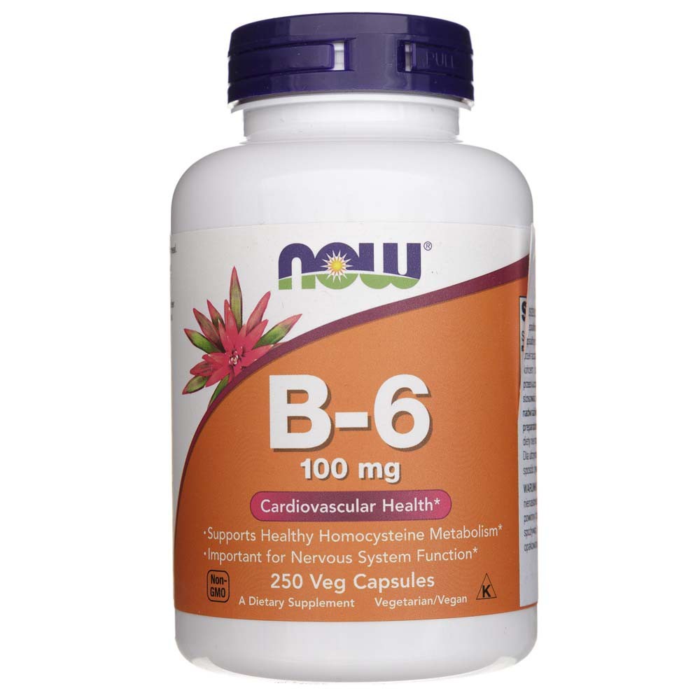 NOW FOODS vitamiin B-6 100 mg – 250 kapslit