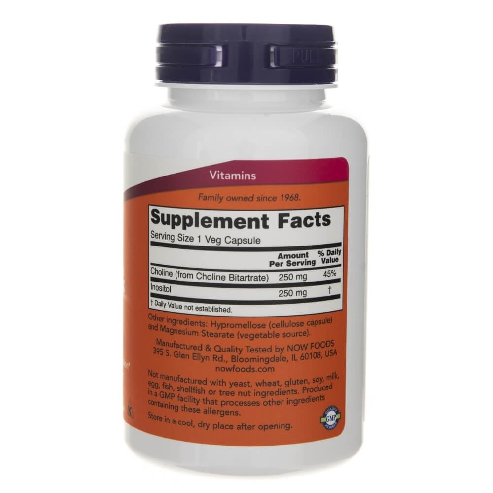 NOW FOODS koliin ja inositool – 100 kapslit