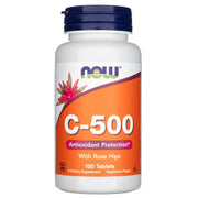 NOW FOODS C-500 vitamiin kibuvitsamarjadega – 100 tabletti