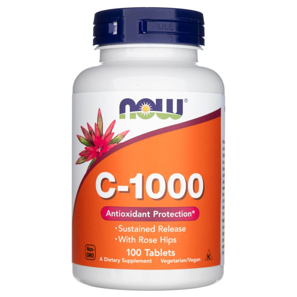NOW FOODS C-1000 vitamiin, pikatoimeline – 100 tabletti