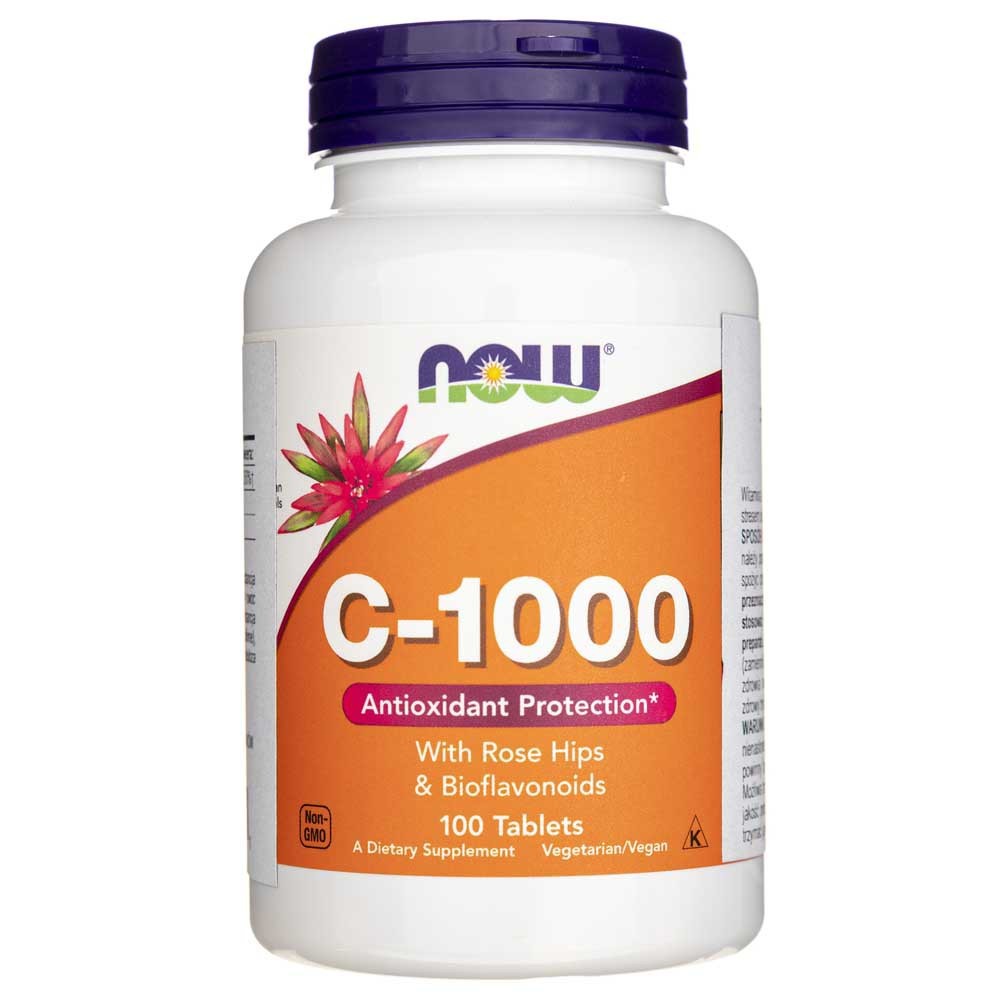 NOW FOODS C-1000 vitamiin kibuvitsa ja bioflavonoididega – 100 tabletti