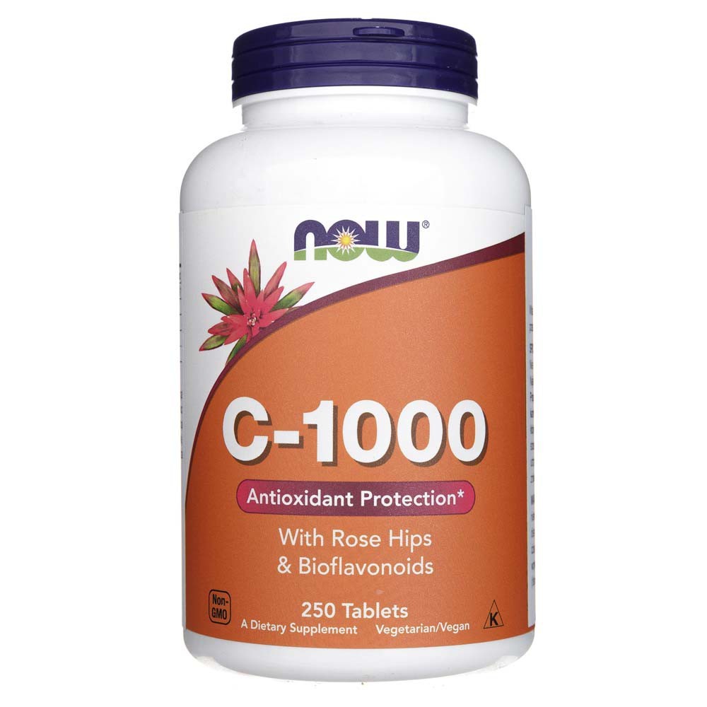 NOW FOODS C-1000 vitamiin kibuvitsamarjade ja bioflavonoididega – 250 tabletti
