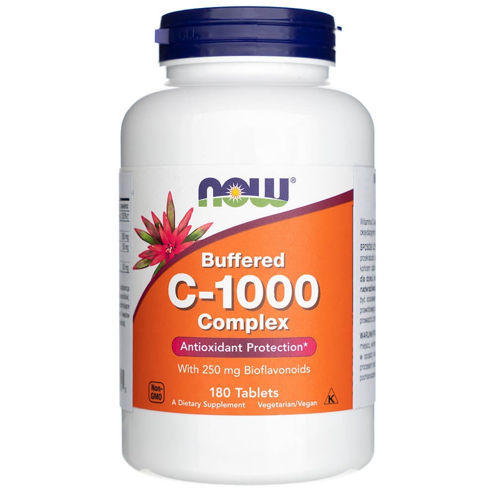 NOW FOODS C-1000 vitamiini kompleks, puhverdatud – 180 tabletti