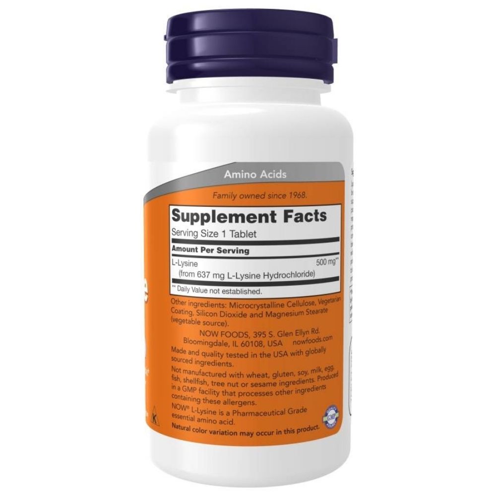 NOW FOODS L-lüsiin 500 mg – 250 tabletti