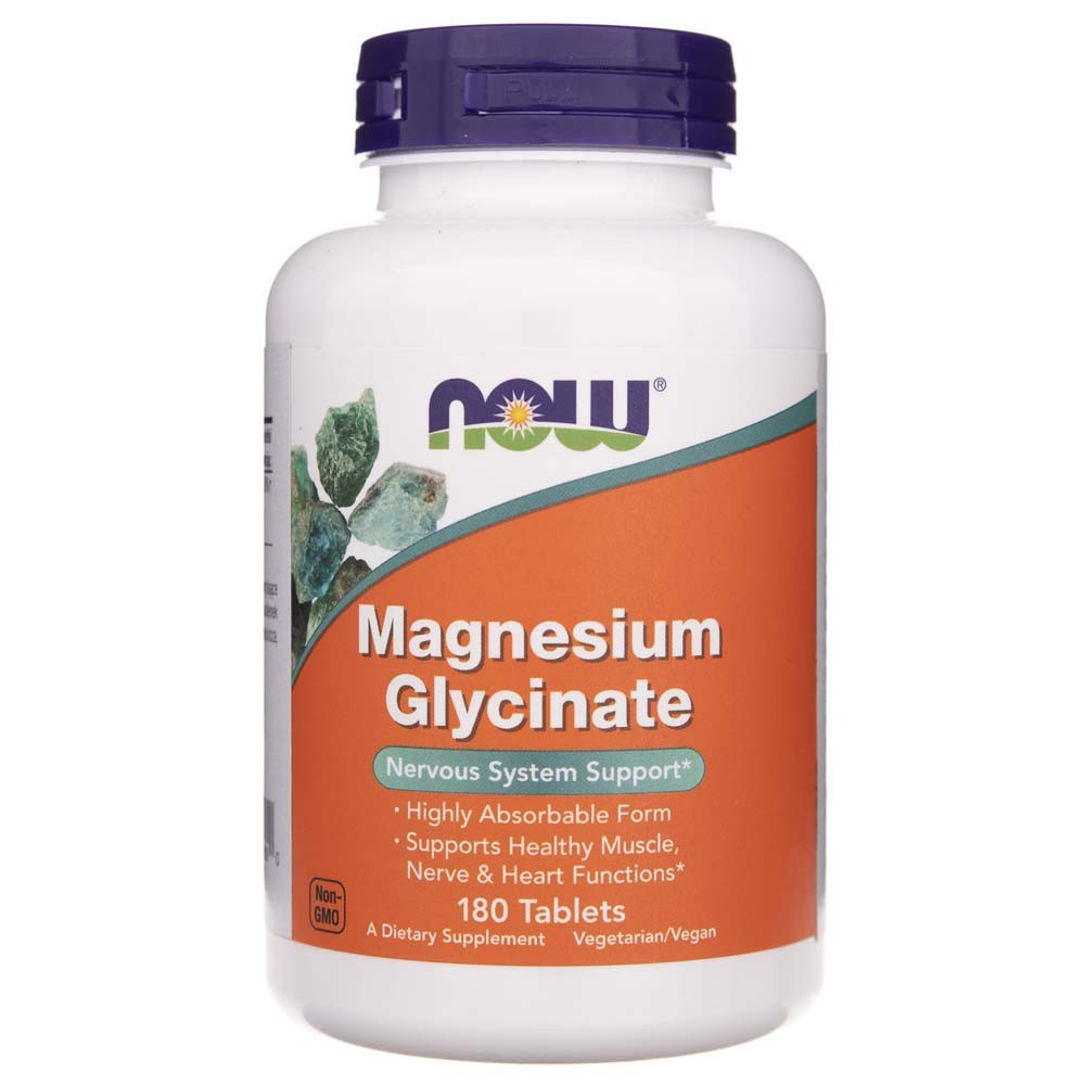NOW FOODS magneesiumglütsinaat 200 mg – 180 tabletti