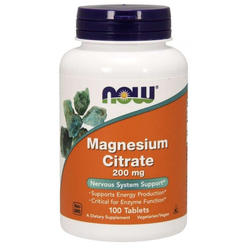 NOW FOODS magneesiumtsitraat 200 mg – 100 tabletti