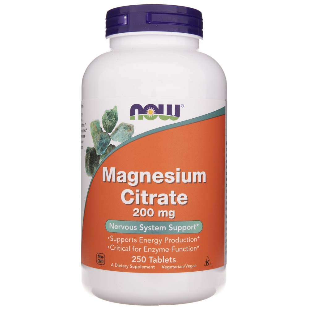 NOW FOODS Magneesiumtsitraat 200 mg – 250 tabletti