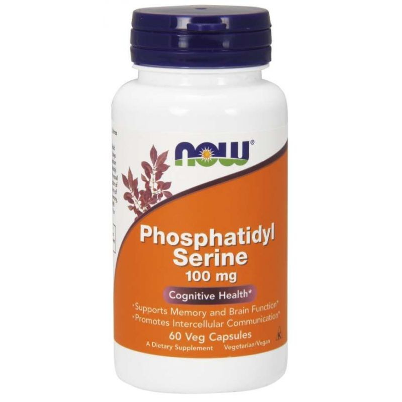NOW FOODS fosfatidüülseriin 100 mg koliini ja inositooliga – 60 kapslit