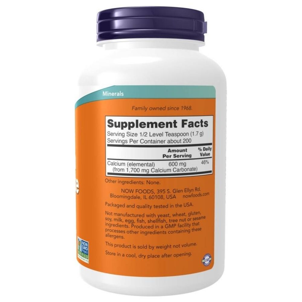 NOW FOODS kaltsium (kaltsiumkarbonaat) 600 mg – 340 g