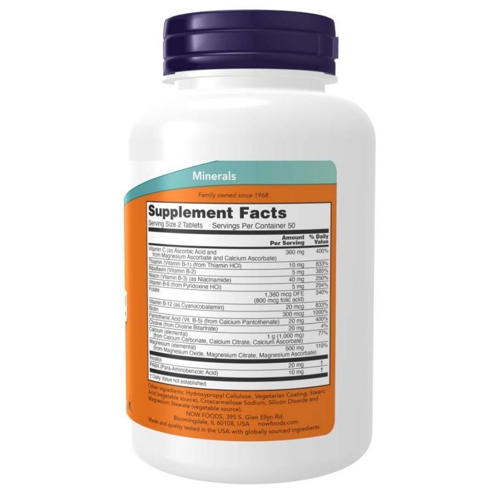 NOW FOODS Cal-Mag Stress Formula stressivastane kaltsium, magneesium, B-vitamiinid – 100 tabletti