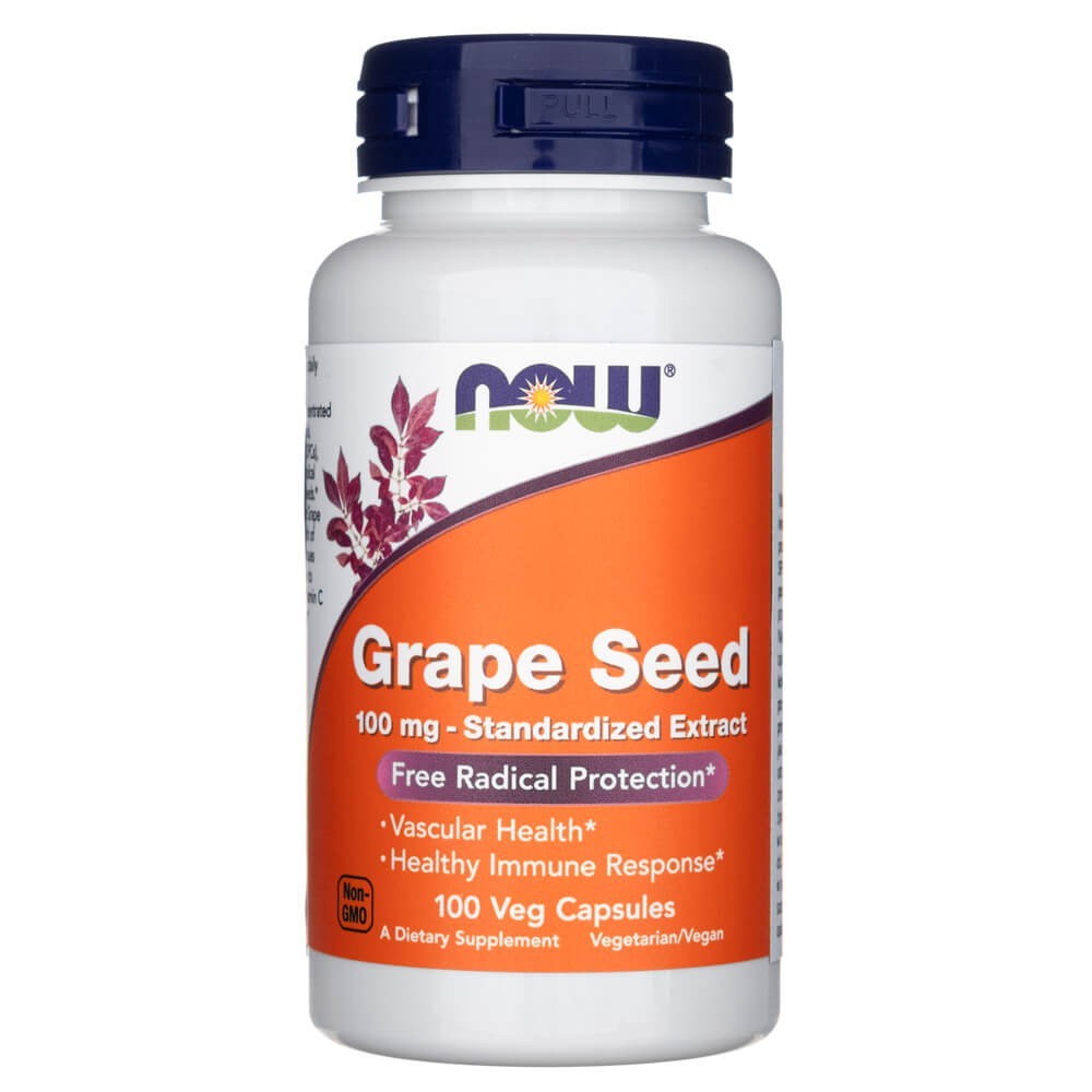 NOW FOODS viinamarjaseemneekstrakt 100 mg – 100 kapslit