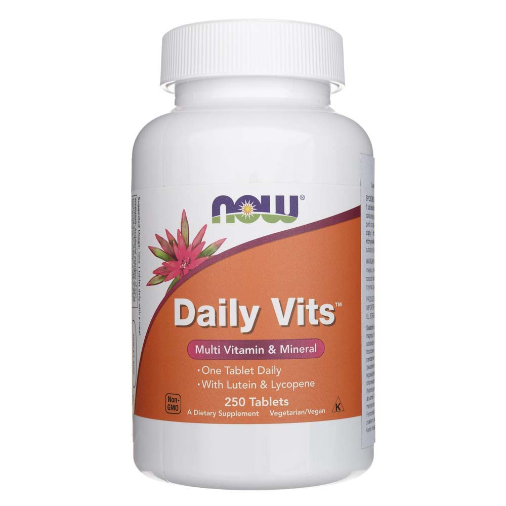 NOW FOODS Daily Vits, multivitamiinid ja mineraalained – 250 tabletti